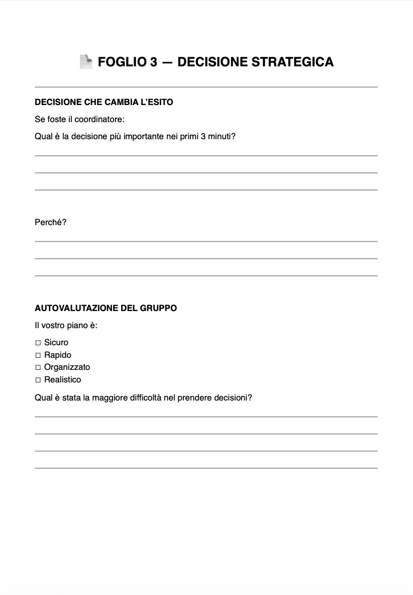 Foglio operativo per la decisione strategica
